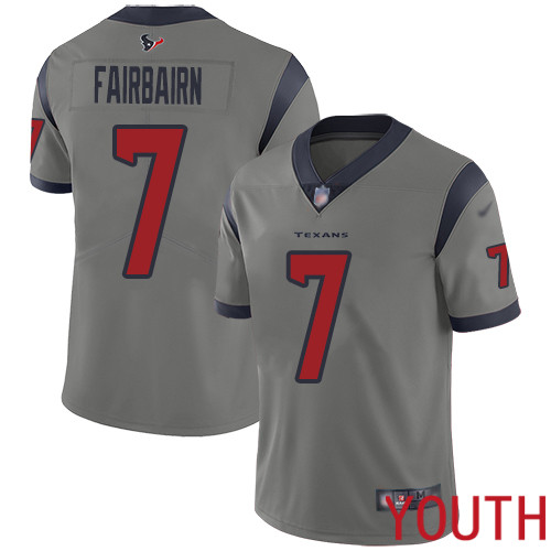 Houston Texans Limited Gray Youth Ka imi Fairbairn Jersey NFL Football #7 Inverted Legend->youth nfl jersey->Youth Jersey